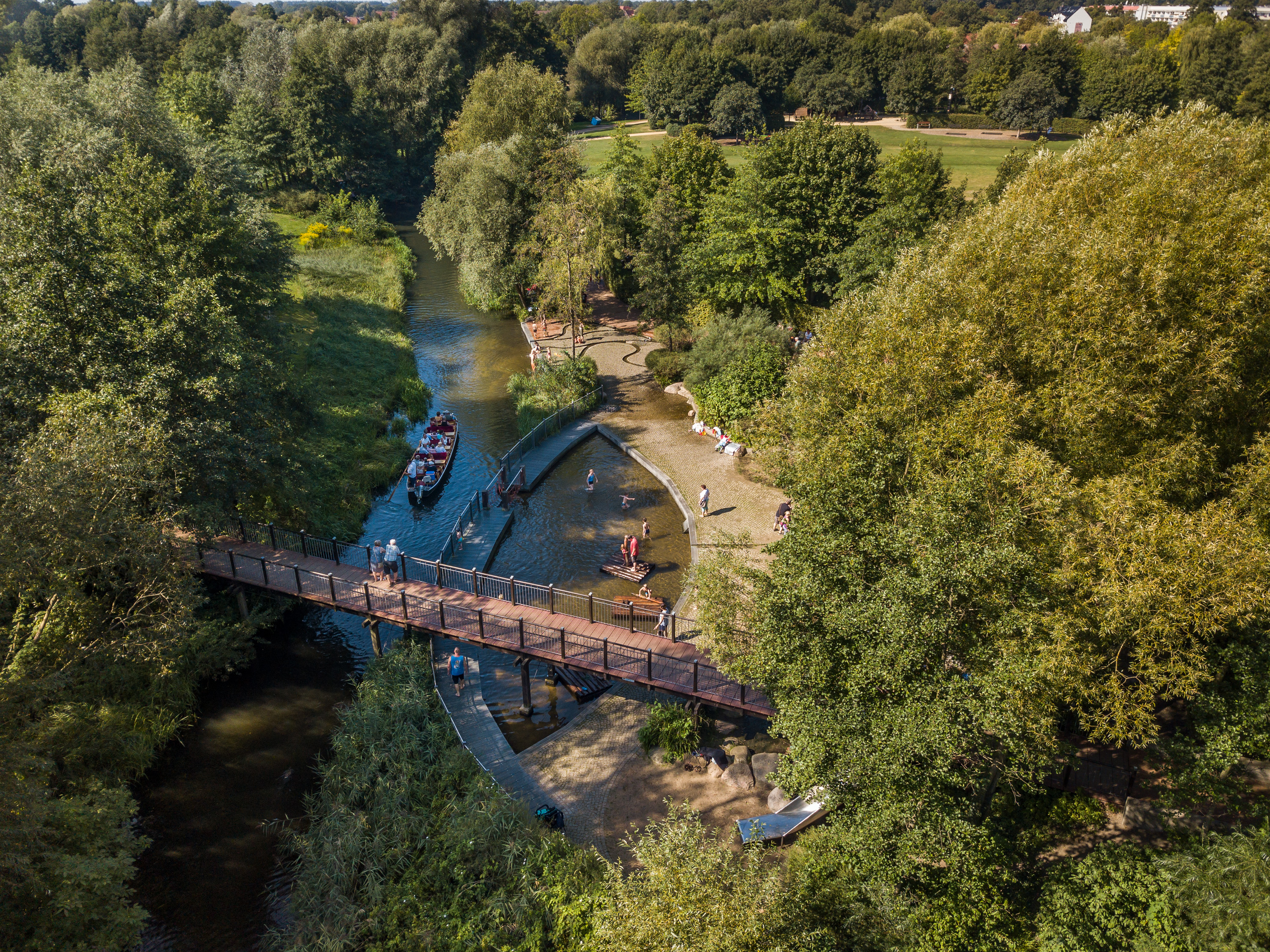 Luftaufnahme des Spreewalds